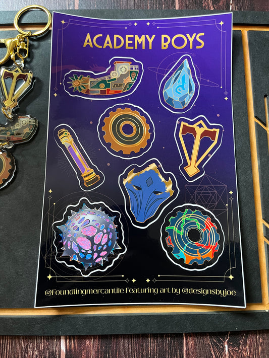 Arcane Academy Boys Sticker Sheet - In Hand