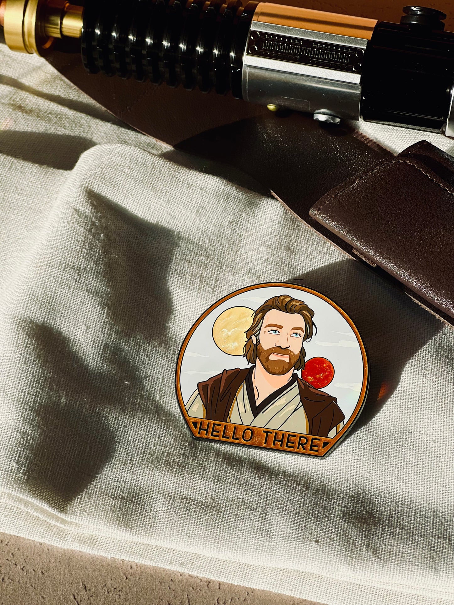 Hello There- In hand pin and candle bundle sale