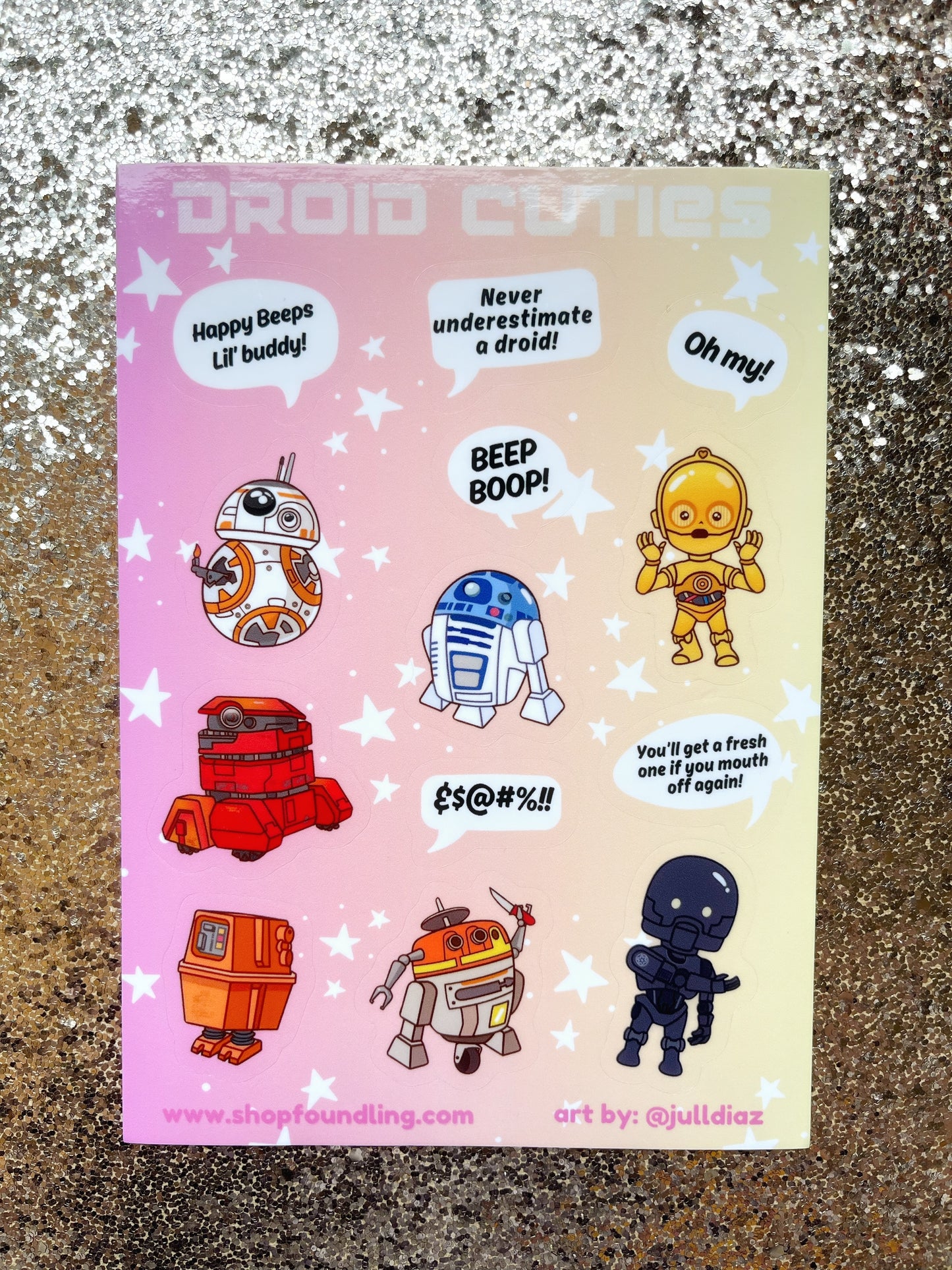 Droid Cuties Stickers - In Hand