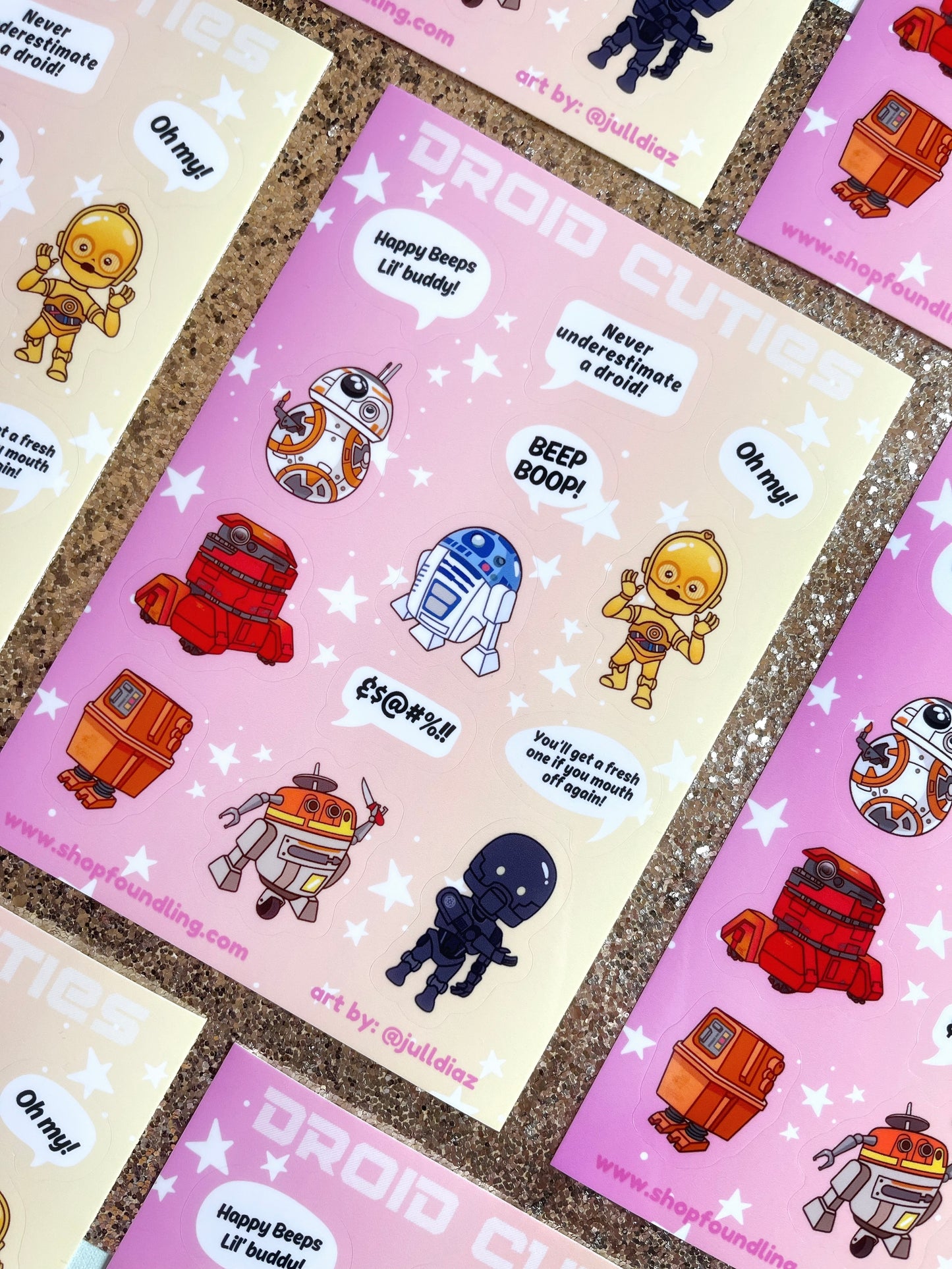 Droid Cuties Stickers - In Hand