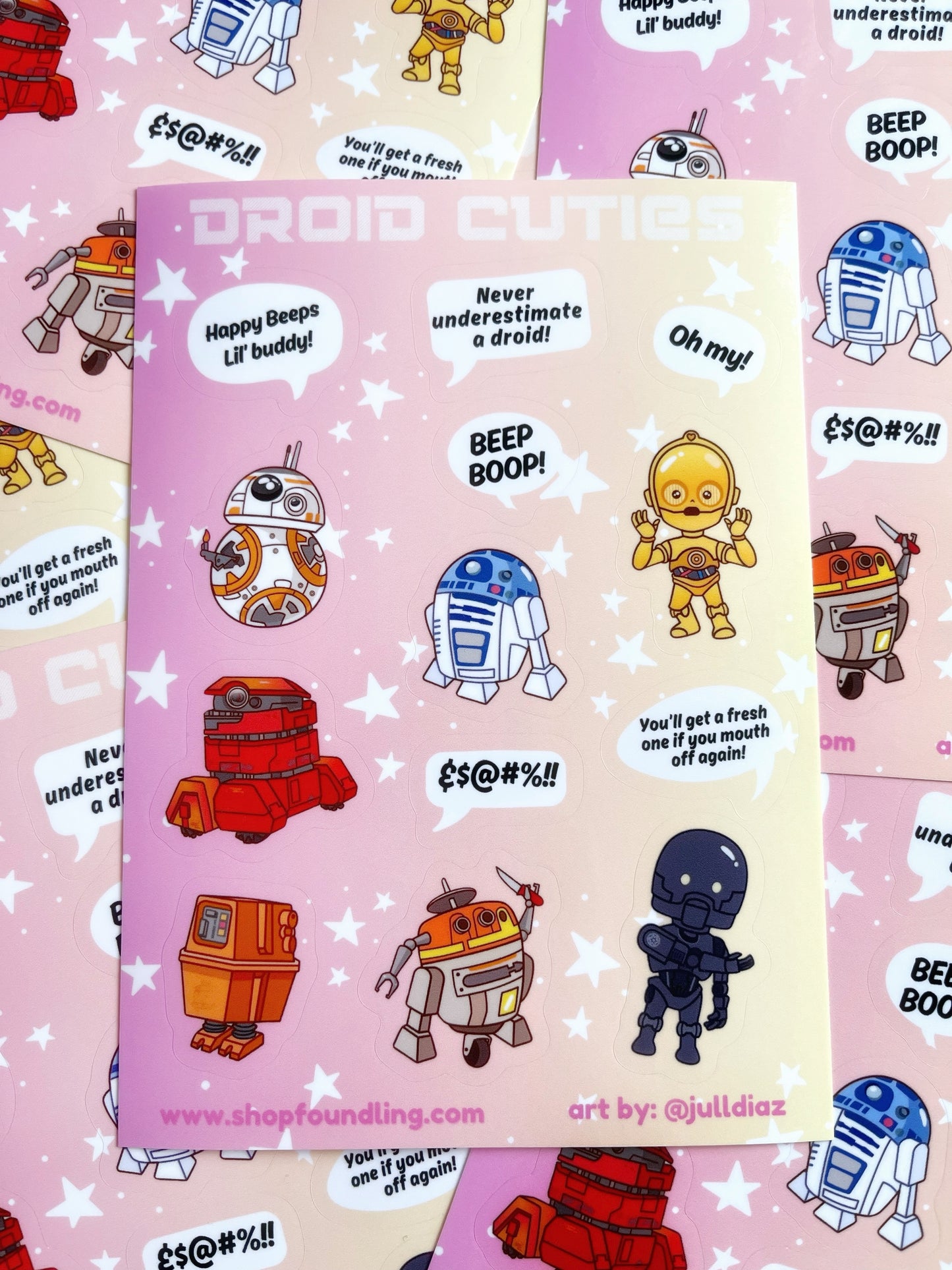 Droid Cuties Stickers - In Hand