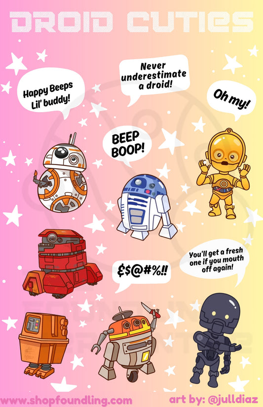 Droid Cuties Stickers - In Hand